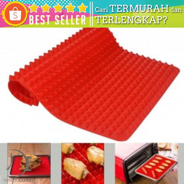 Aihogard Alas Masak Pyramid Silicone Non-stick Oven Baking Tray Mat - JJ1370-01 - Red