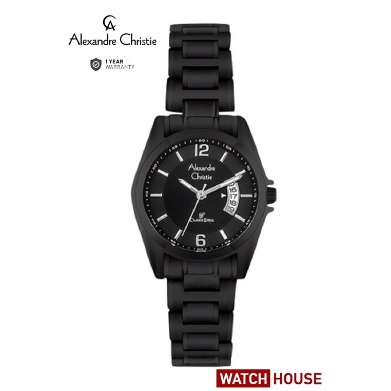 ALEXANDRE CHRISTIE AC 8289 AC8289 AC8289LD 8289 BLACK ANALOG ORIGINAL WATCH JAM TANGAN WANITA TALI S