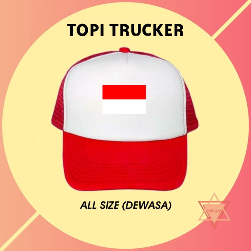 TOPI TRUCKER MERAH PUTIH INDONESIA