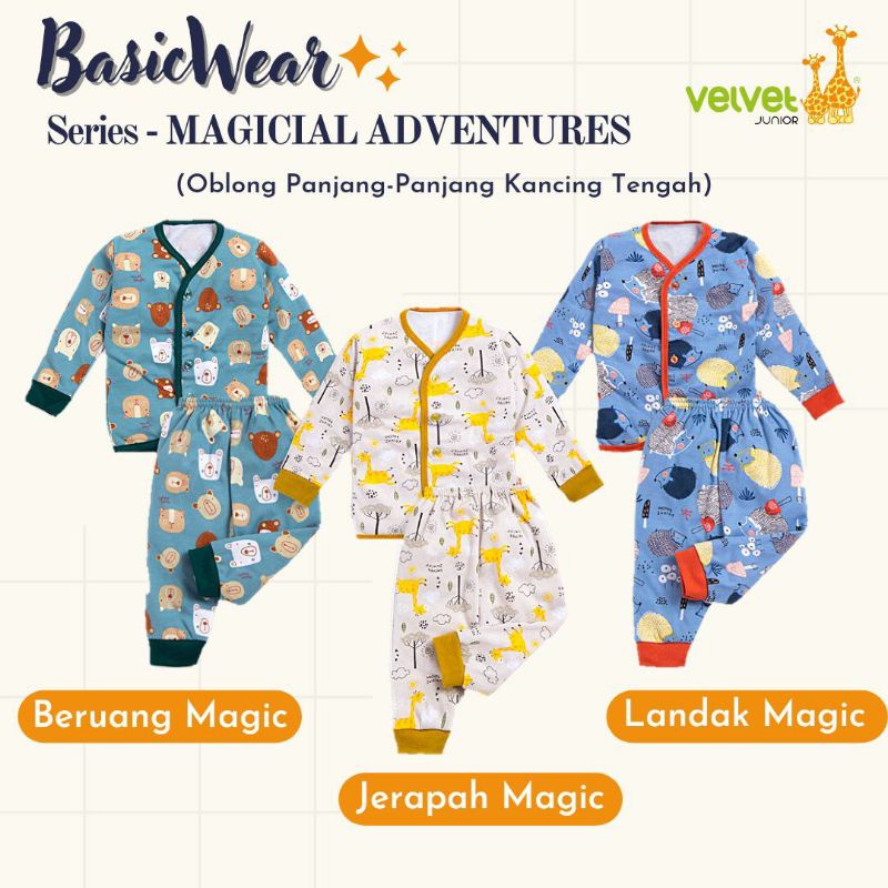 [BISA COD] Setelan Basic Kancing depan Panjang panjang Velvet Junior size M dan L motif terbaru Radi