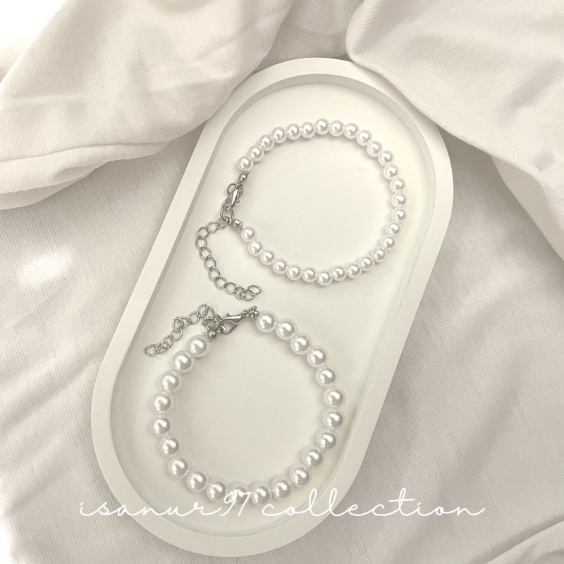 Candy Pearl Bracelet | Gelang Mutiara 6-8mm Adjustable Pearl Bracelet Gelang Beads
