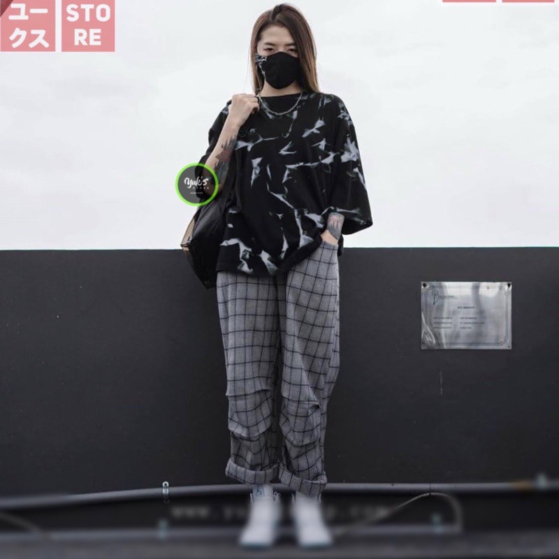 KAOS POLOS WASHING OVERSIZE TIE DYE OVERSIZED COTTON COMBED 24s PRIA &amp; WANITA FULLPRINT PRINTING