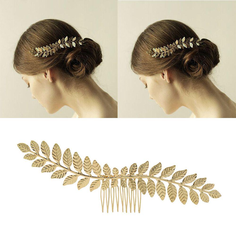 NEEDWAY Needway Sisir Rambut tiara Inserting Wedding Leaves shape Headwear Wedding tiara Hiasan Kepala Jepit Rambut