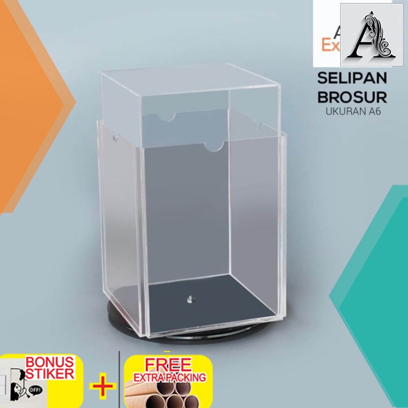

Terlaris Tempat brosur / Display brosur akrilik A6 / Tempat brosur 4sisi
