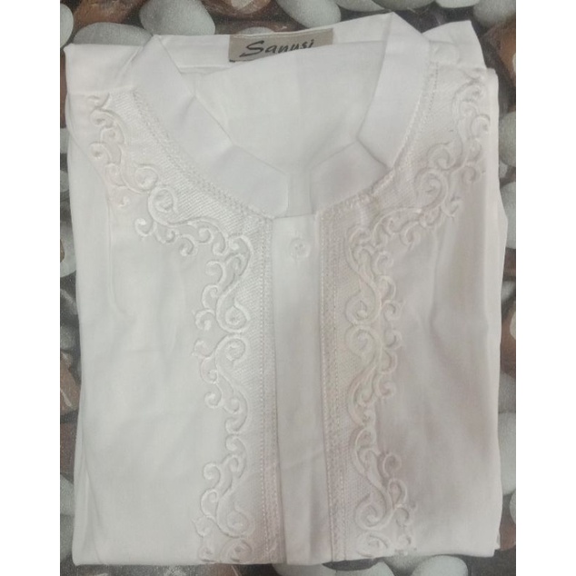 JUBAH GAMIS PRIA PUTIH TULANG