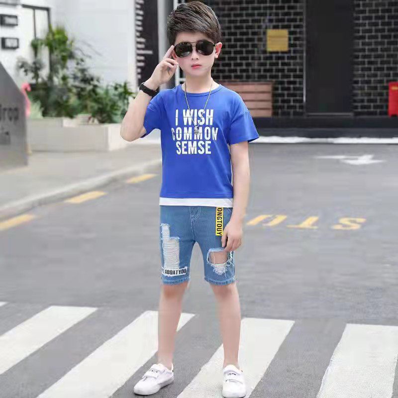 (LOLI-JKT) BOY-56 STELAN ANAK COWOK BIRU I WISH COMMON SEMSE SIZE 110-160