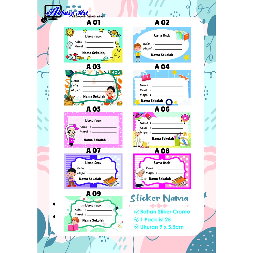 

Stiker Mapel - Label Buku Pelajaran Sekolah - Stiker mata pelajaran FREE DESIGN