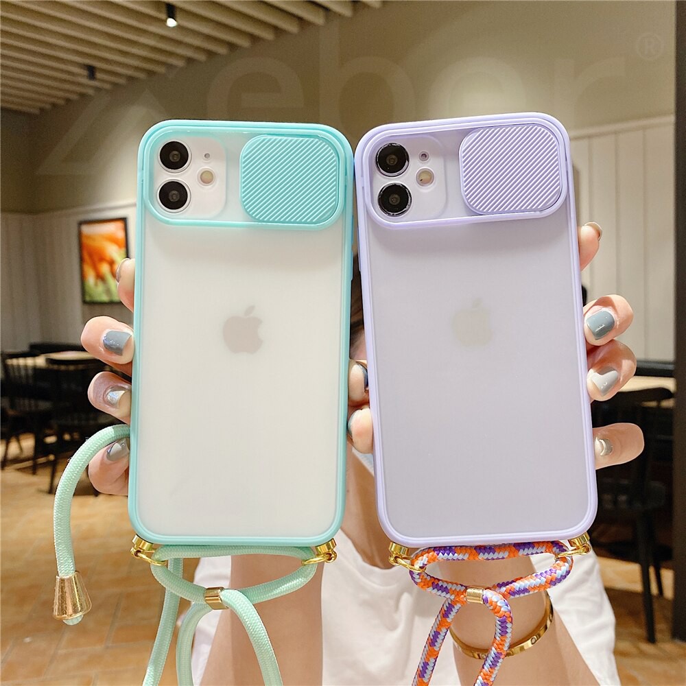 Lanyard Case Camera Slide Xiaomi Redmi Note 8 9 Note 8 9 pro Casing Tali cover