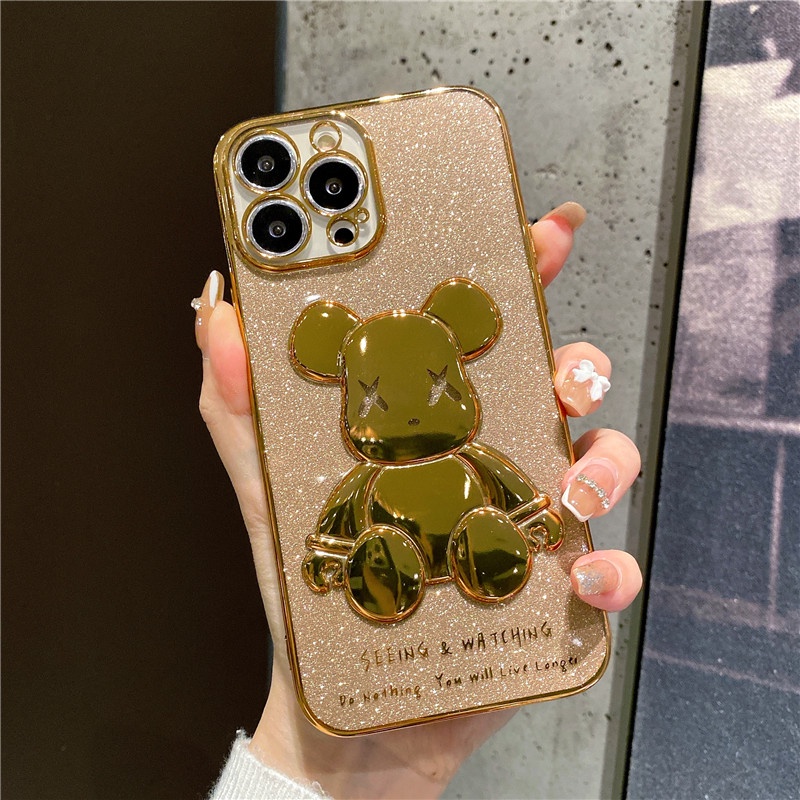 Casing Silikon Iphone 11 12 13 Pro Max x xs xr xsmax 7 / 8plus Motif violent bear shockproof