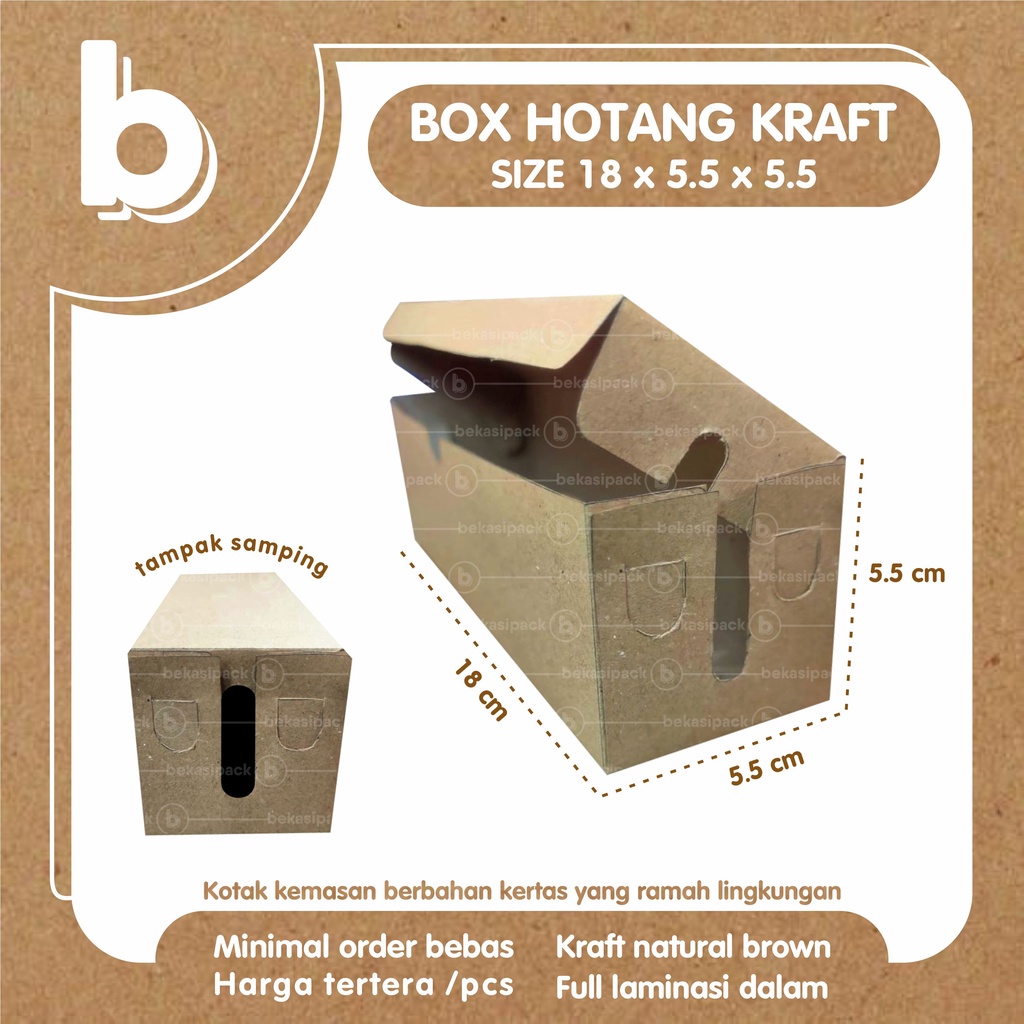 

Box Hotang Kraft Foodgrade 18x5.5x5.5 I BHKF00217
