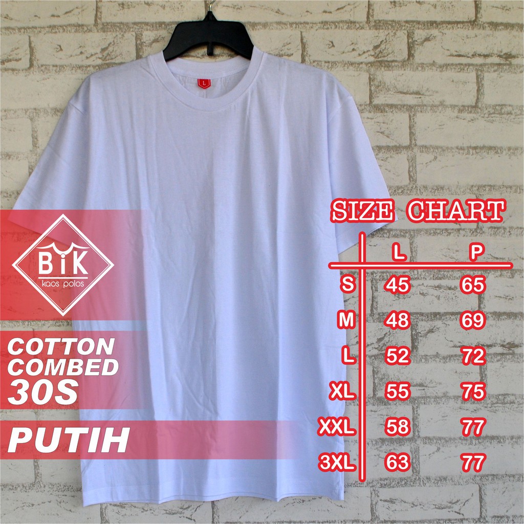  kaos  polos cotton combed 30s PUTIH  Shopee  Indonesia