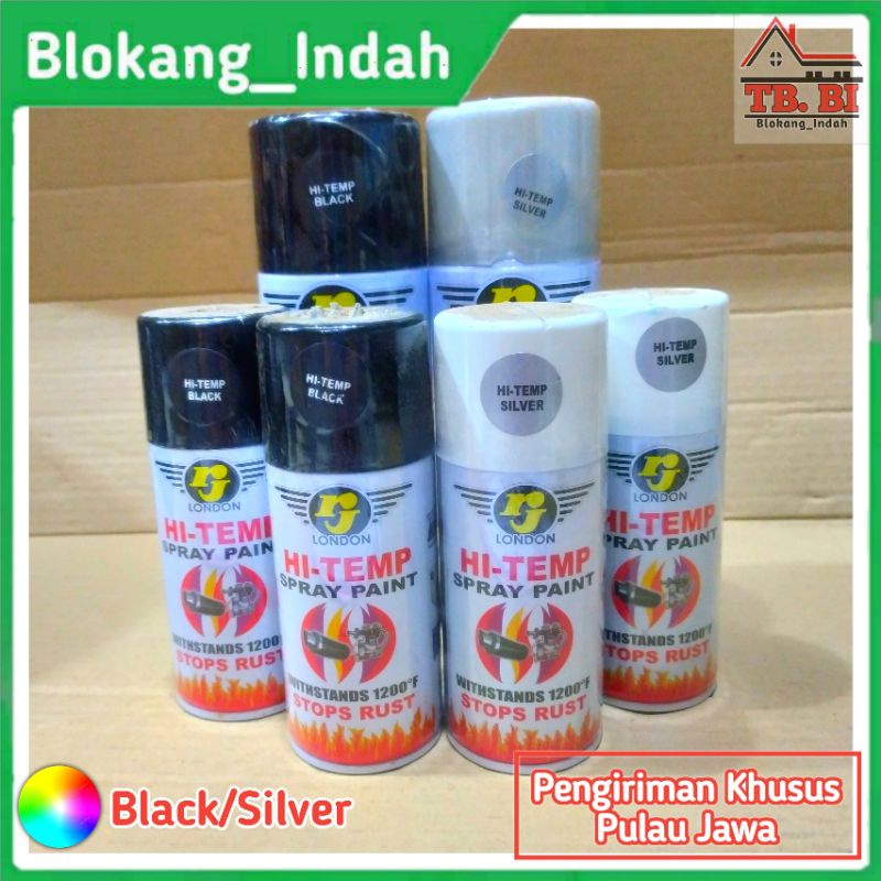 Pilox RJ London HI TEMP 150cc & 400cc / RJ London HI-TEMP Spray Paint Black Silver