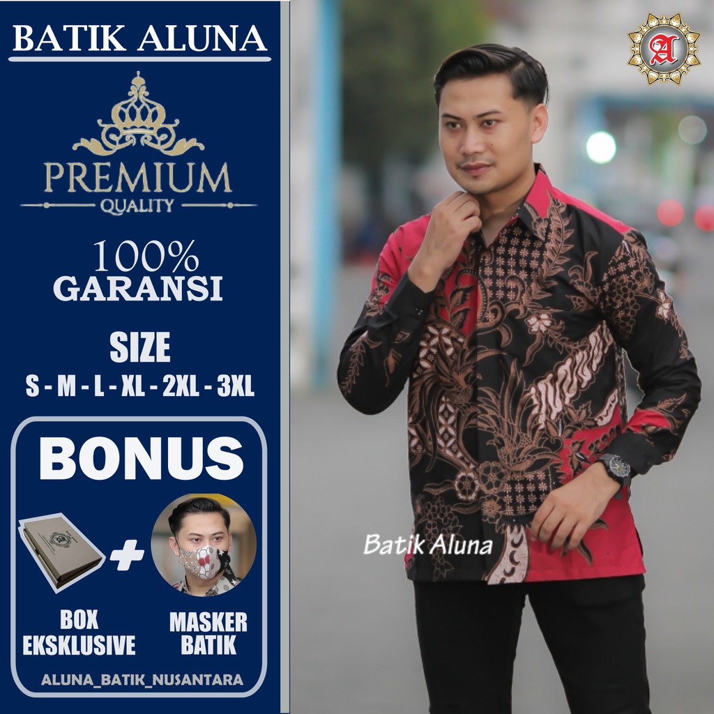 Batik Pria Lengan Panjang Premium Furing Tebal Adhem Batik Aluna Seragam Batik Keluarga Batik Couple