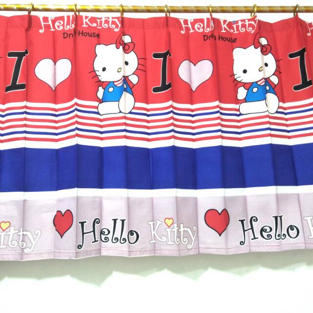  Gorden  jendela  pendek  westafel kolong dapur Hello Kitty 