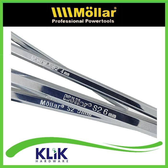 Mollar Kunci L Hexagonal 6 mm Model T Handle Crome Vanadium