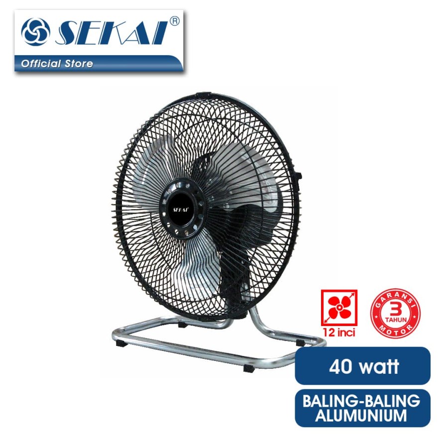 Sekai HFN-1210 Kipas Angin Meja Desk Wall Fan 12&quot; Metal Floor Fan 12 Inch Kipas 2in1 Sekai HFN1210