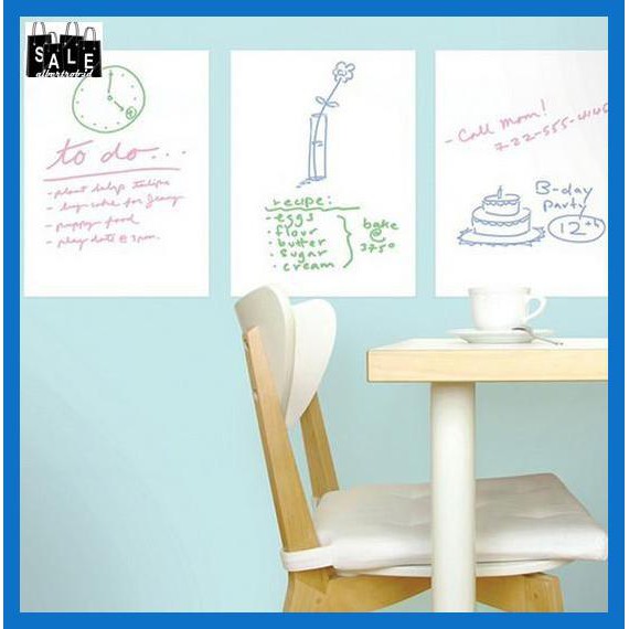 

STICKERWALL- DIY WALLSTICKER WHITEBOARD / STIKER PAPAN TULIS PUTIH - BOX DAN SPIDOL -ASLIIII.