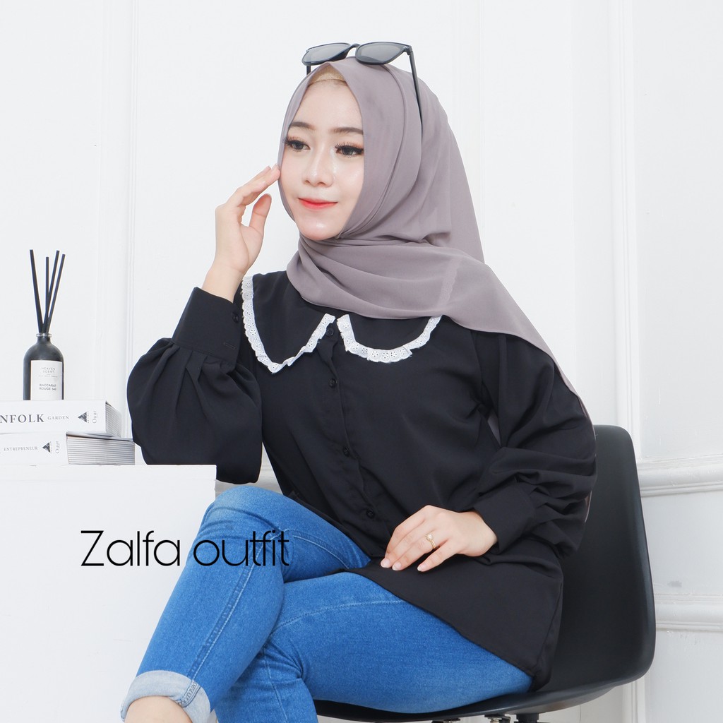 SABRINA blouse by ZALFA OUTFIT / kemeja polos / kemeja kekinian