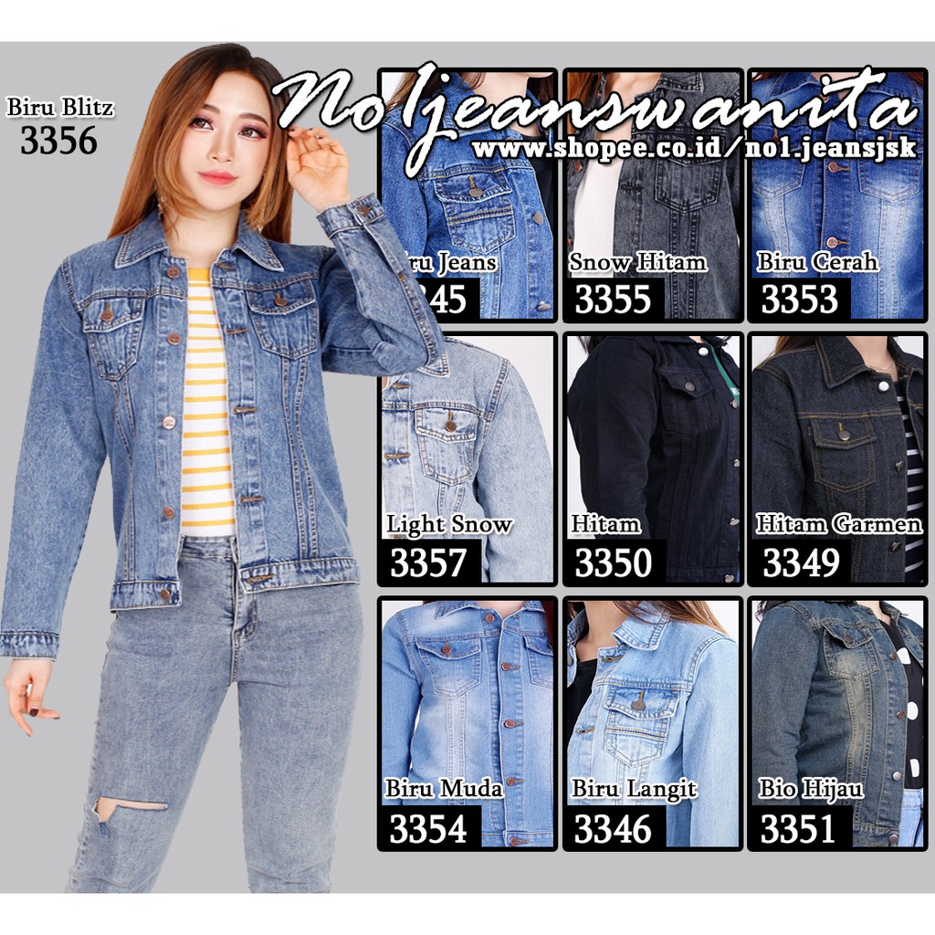  Jaket Jeans polos  wanita jaket  denim polos  wanita 