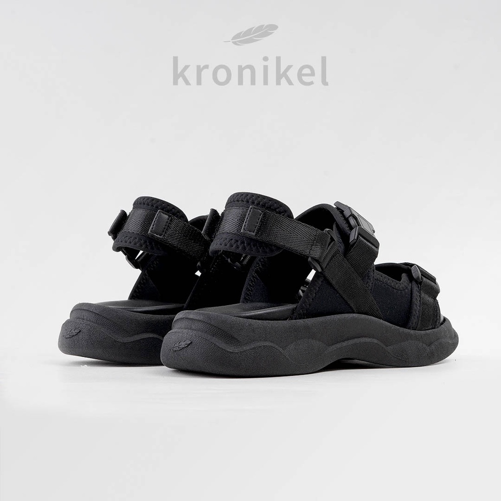 [PREMIUM LOKAL BRAND] KRONIKEL PROJECT // LEVI 2-in-1 Sandals - Full Black