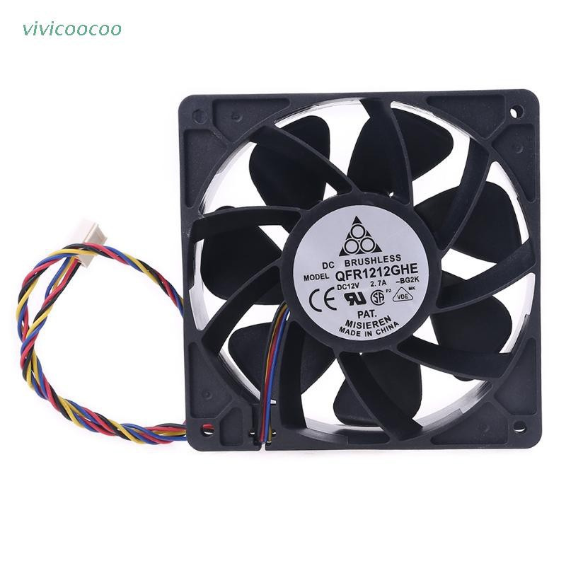 VIVI   For QFR1212GHE QFR1212GHE-PWM 4Pin 12V 2.7A 12038 Server cooling fan 120*120*38mm for Bitcoin Miner