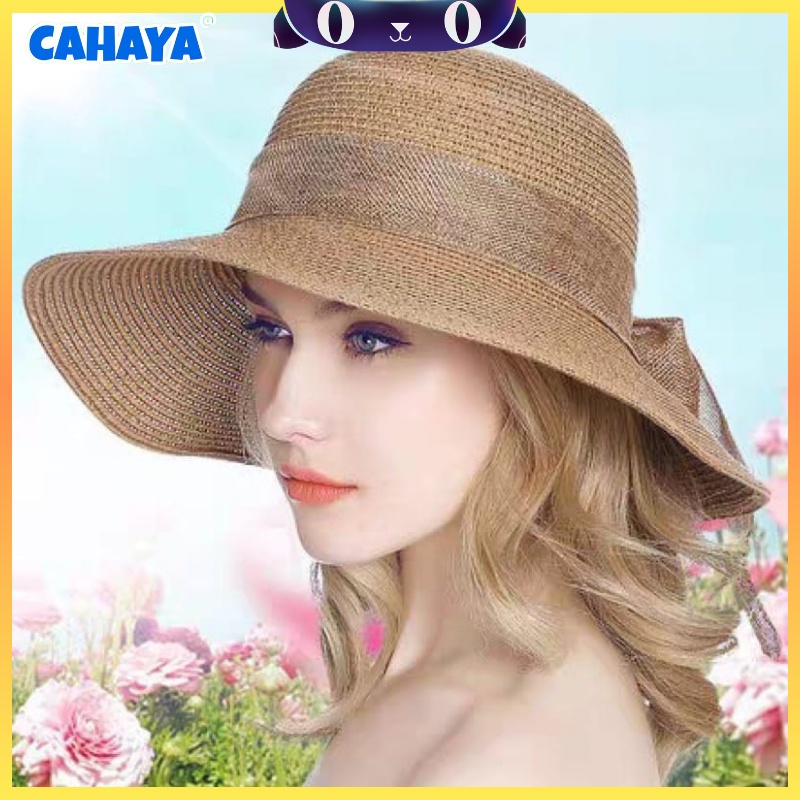 CAHAYA Topi Pantai wanita Bunga pelindung UV -Summerhat Pantai import T80