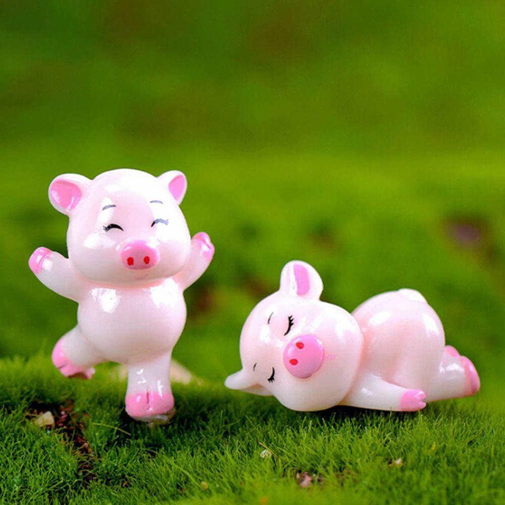 【 ELEGANT 】 Patung Resin Animal Craft Figure Aksesoris Home Decor Dekorasi Keluarga Babi Lucu