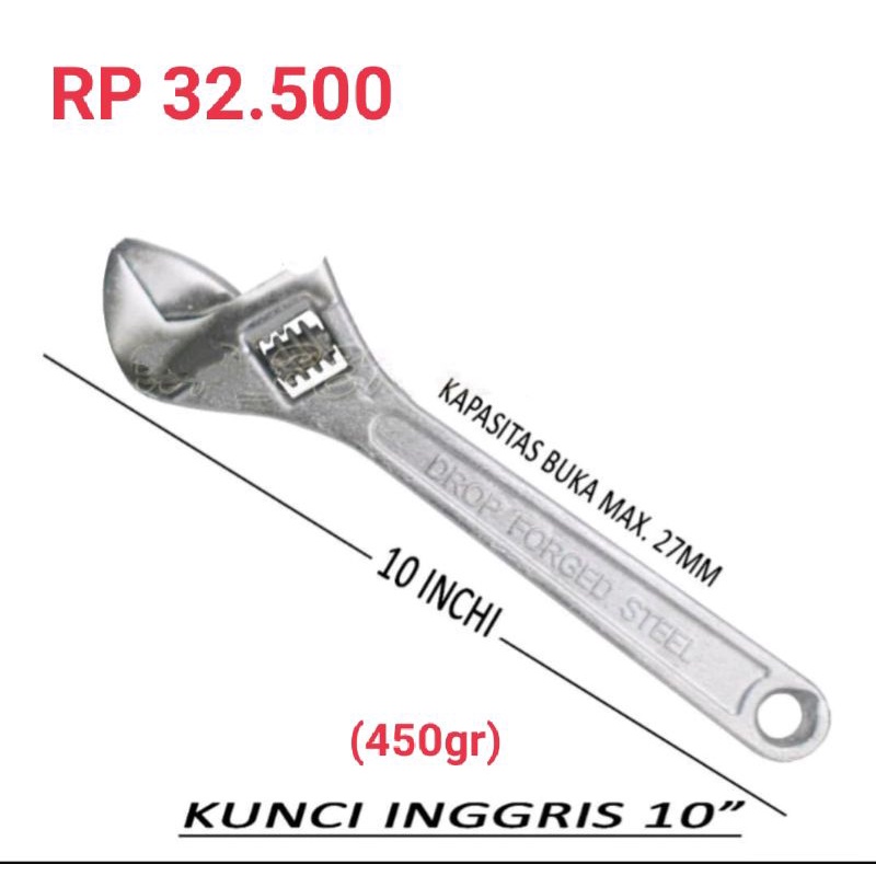 KUNCI INGGRIS / KUNCI BAGO FUKUNG KW 1 ORIGINAL  10&quot;