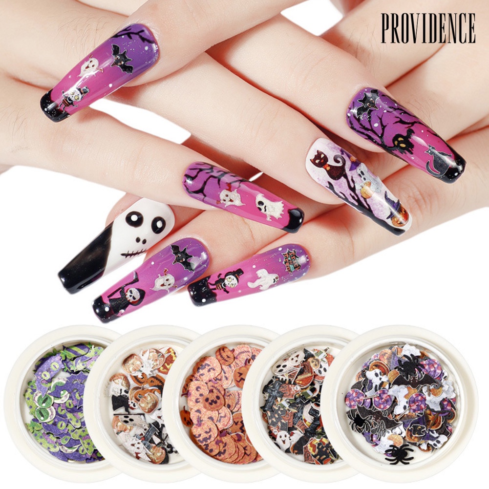 Providence Halloween Multicolor Pumpkin Ghost Spider Witch Nail Art Stickers Decals Decor