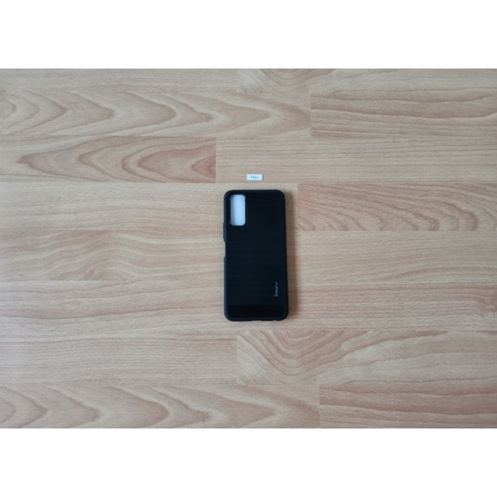 Softcase Vivo Y20s Black Carbon Fiber Case Vivo Y20 s Casing Hp