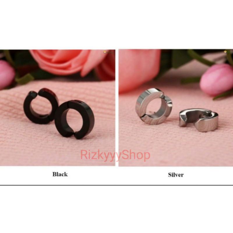 Anting Jepit Titanium Pria/Wanita