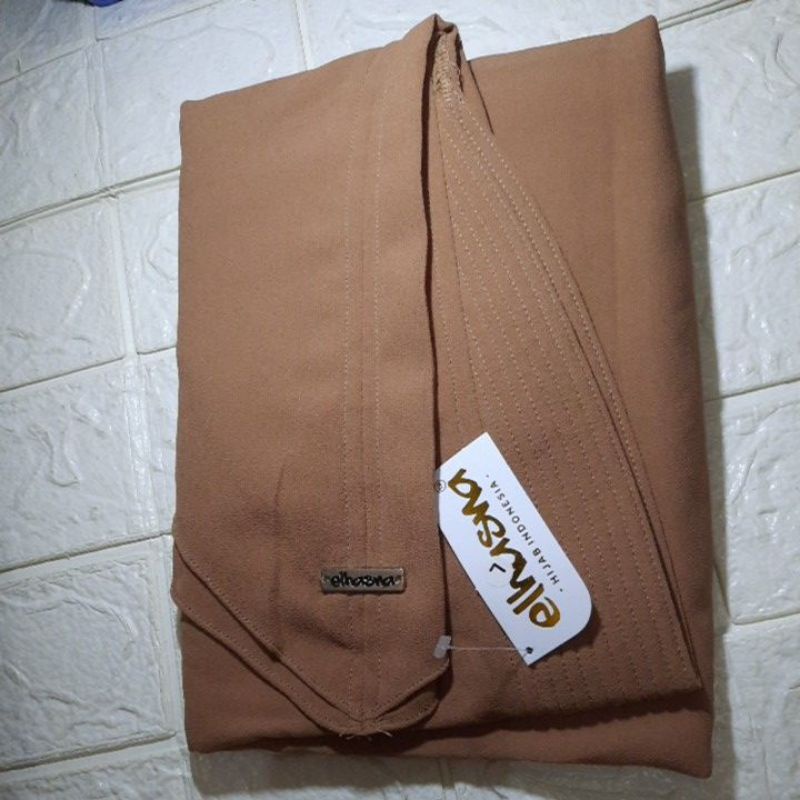 ELHASNA//KHIMAR L ORI ELHASNA/CERUTY BABYDOLL DUA LAYER/KHIMAR ELHASNA/KHIMAR LANCIP-Mocca muda