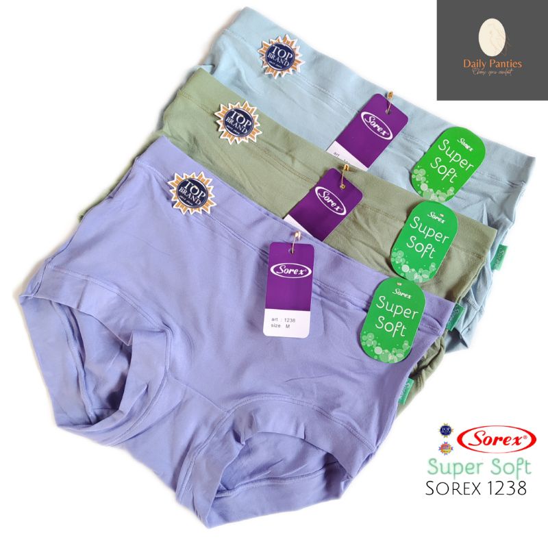 (6pcs) CELANA DALAM WANITA SOREX 1238 SUPERSOFT CELANA DALAM KATUN SOREX CD SOREX ORI DALAMAN SOREX 