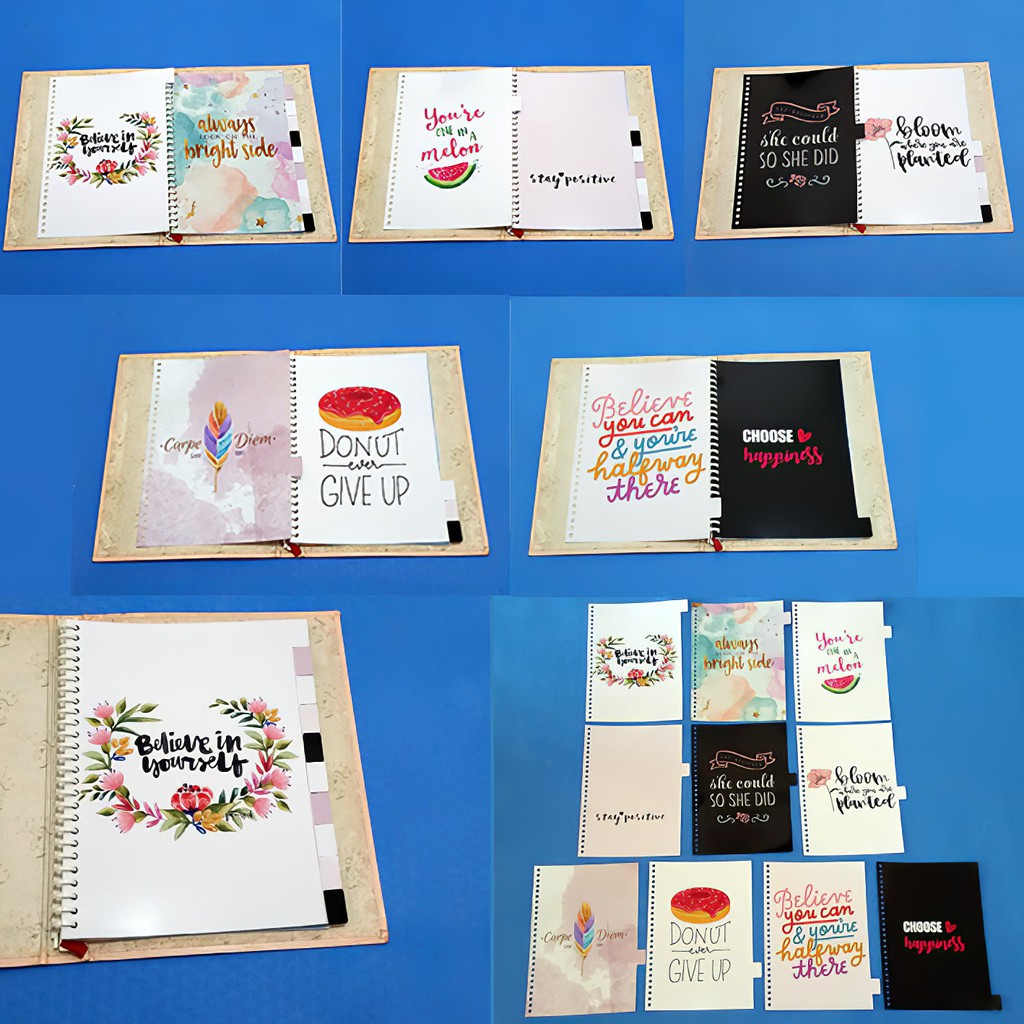 

Pembatas Binder Quote Motivation 2 Ring, 6 Ring, 20 Ring, 26 Ring 1 Set 10 Lembar Murah