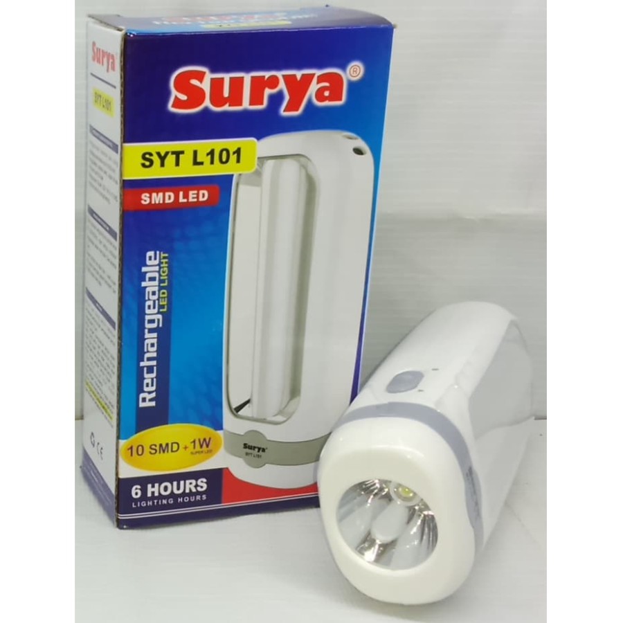 SURYA Senter Terang SYT L101 Senter Tangan + Emergency L 101 - Rechargeable - Cahaya Putih