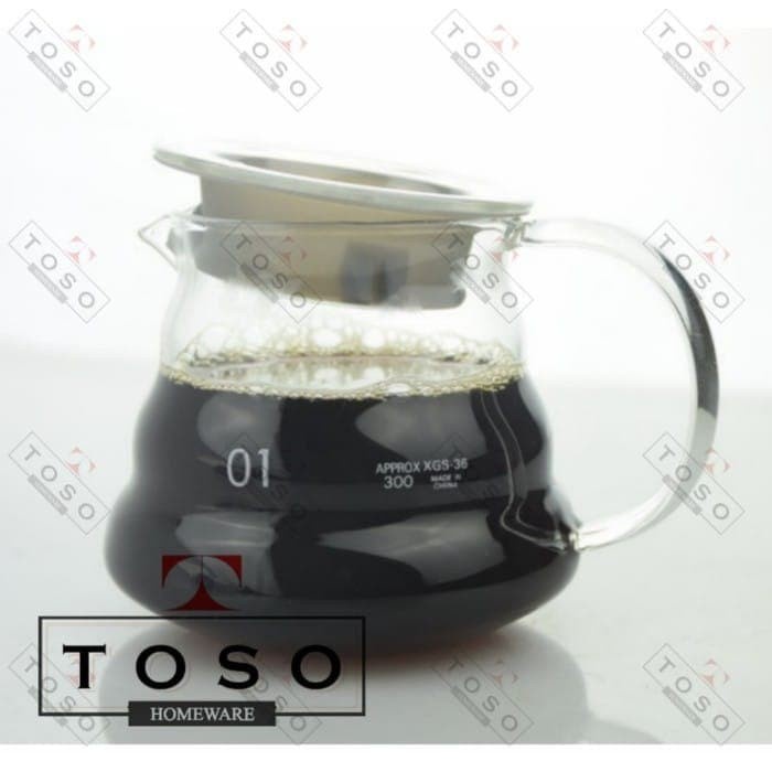 

DISKON - (BISA COD) V60 Coffee Server Range Teko Kopi Drip Pour Over Coffee Pot 300ml