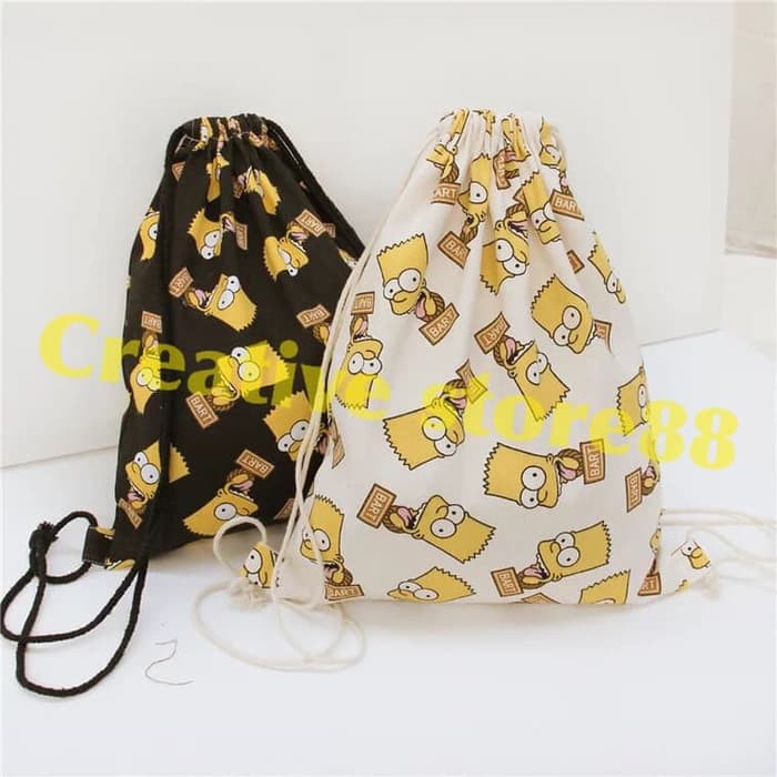 

TERLARIS Tas kain serut gendong lucu keren gambar simpson BEST SELLER
