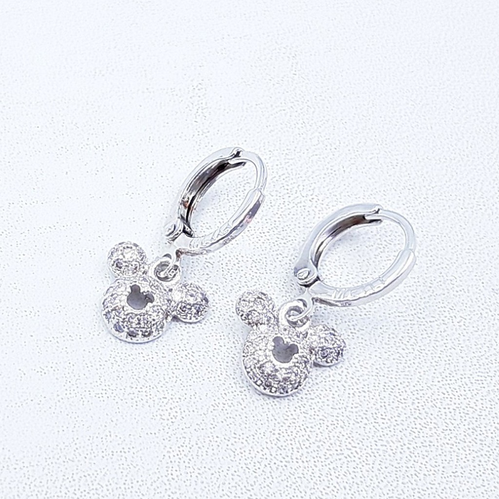 RAKA Acc - Earrings Anting Clip / Klip MICKEY MOUSE Bulat Tengah Xuping Gold Silver Perhiasan 087