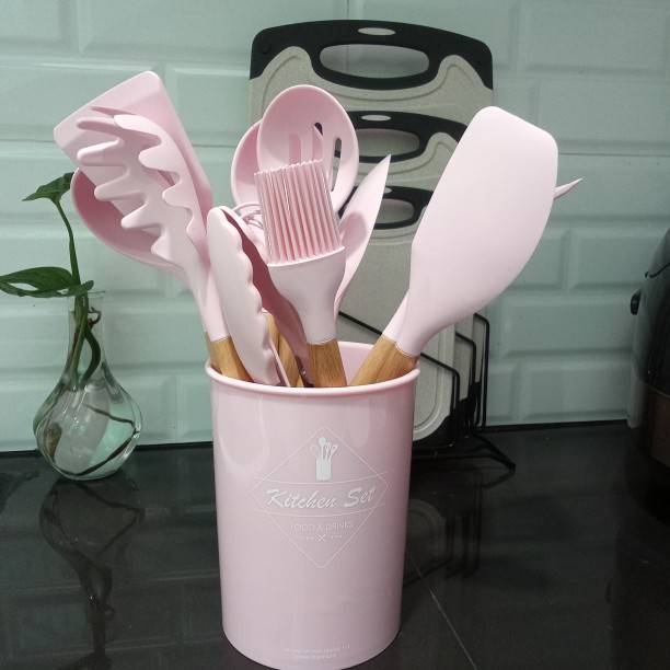 Markas88 Spatula Silicon 13 In 1 Spatula Set Peralatan Masak Spatula Silikon Tahan Panas
