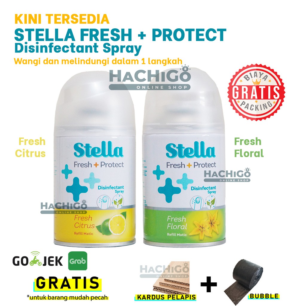 Stella Matic Fresh & Protect Refill 225ml Disinfectant & Pengharum Ruangan Fresh Citrus Floral