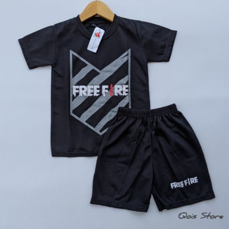 Kaos Anak / Setelan Anak Laki-laki, Hitam Free Fire