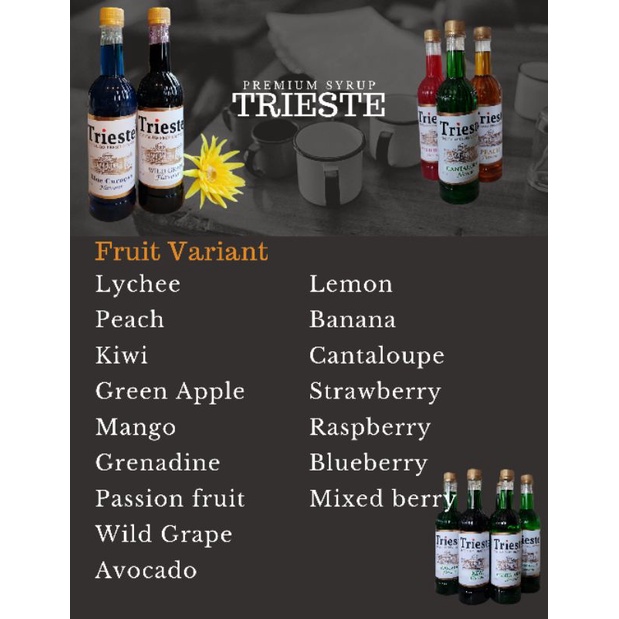 

TRIESTE SYRUP PREMIUM VARIAN BUAH - SIRUP ITALIAN TRIESTE