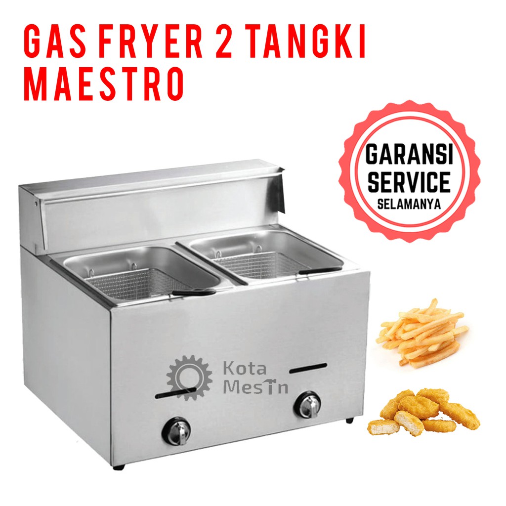 GAS FRYER 2 TANGKI MAESTRO / PENGGORENGAN 2 TANGKI MAESTRO / PENGGORENGAN KENTANG GAS