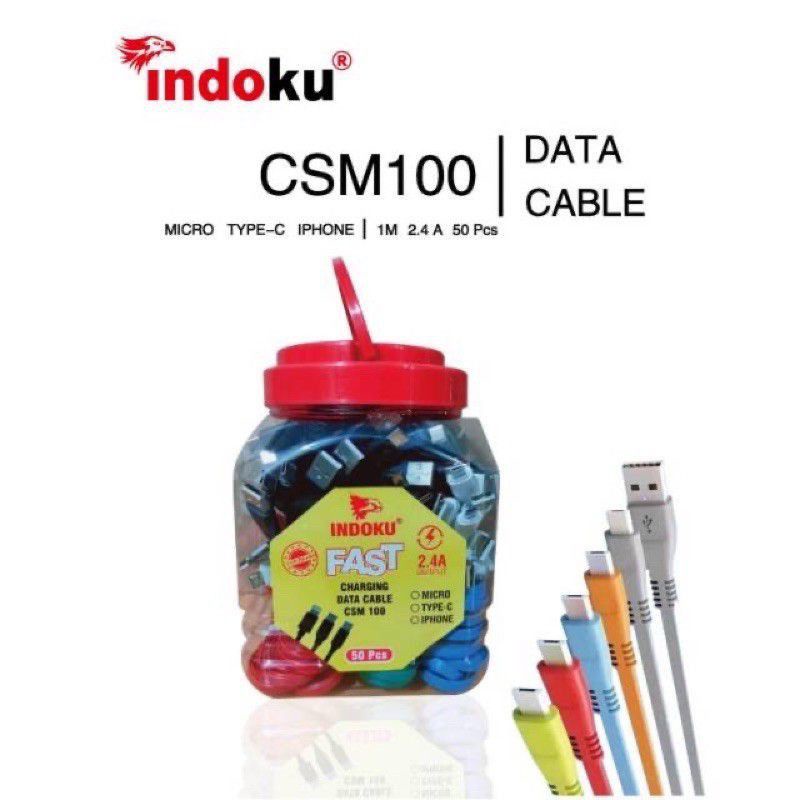 Kabel Data INDOKU CSM100 Micro Usb Fast Charging Isi 50pcs Kualitas Bagus