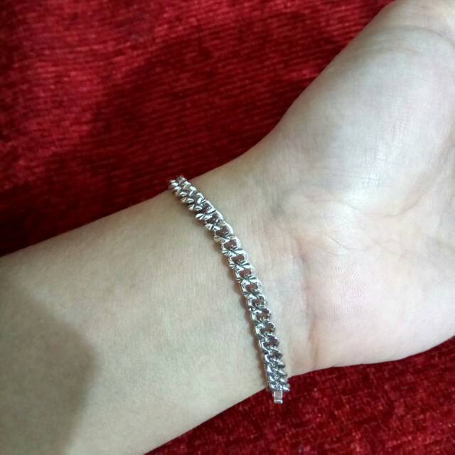 gelang emas putih xuping polos cantik