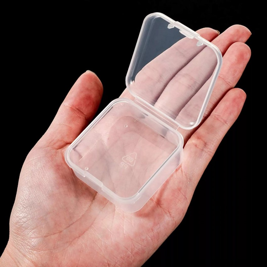 6 Pcs Clear Jewelry Storage Boxes Necklace Organizers Rings Case Earrings Holder Siamese Clamshell Jewelry Container