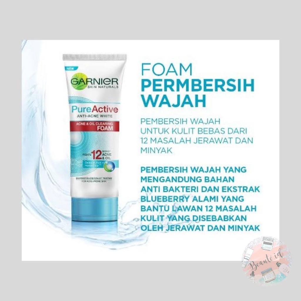 GARNIER Sakura White Glow Pure Active Light Complete Foam Sabun Pembersih Wajah Facial Wash