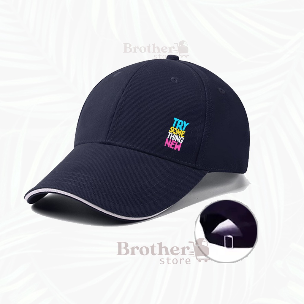 BROTHERSTORE Topi Baseball Distro Articlel try some new Baseball List TEXT print  pria hitam Premium