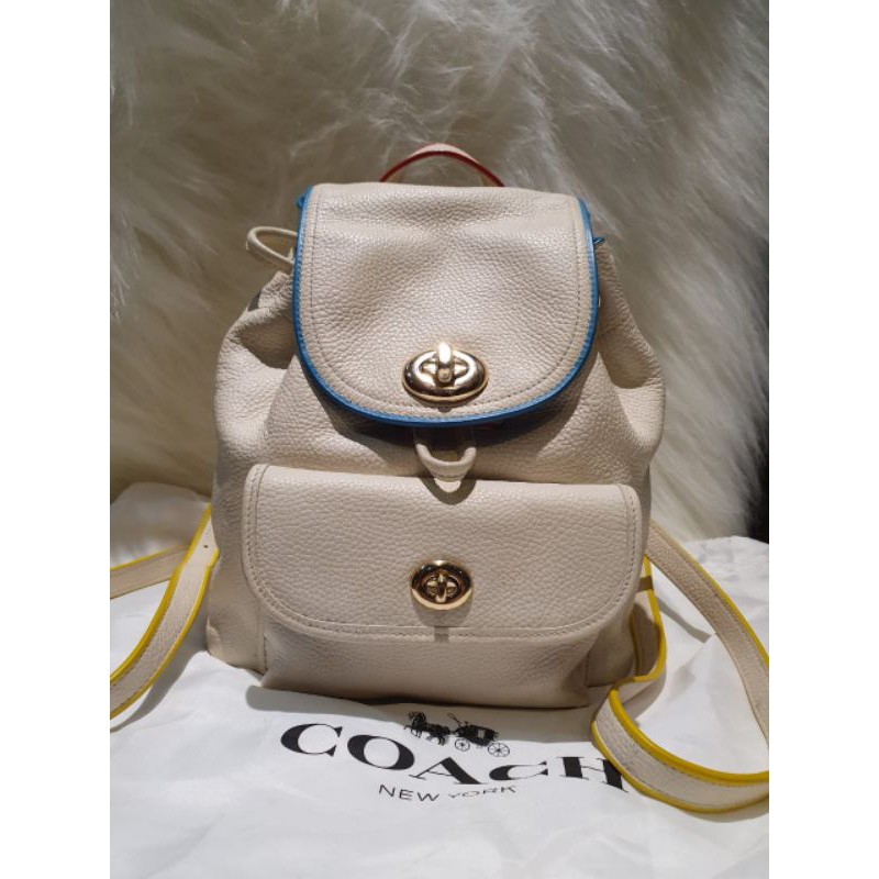 preloved tas Coach backpack ransel mini turnlock