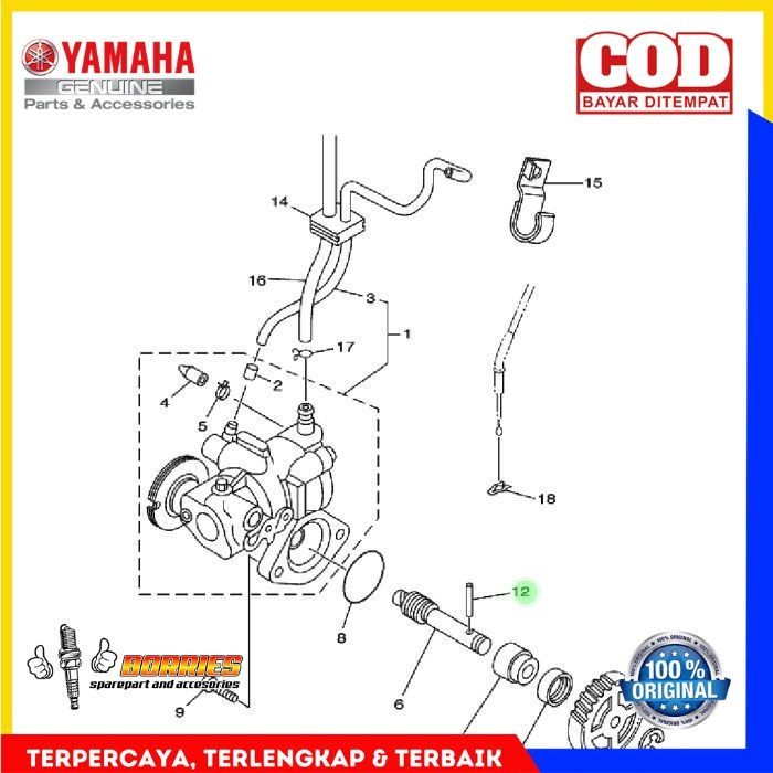 PIN PEN AS POMPA OLI RX KING ORI YAMAHA YGP